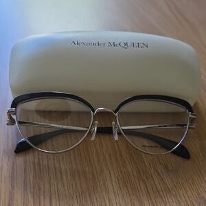 Alexander McQueen Black and Silver Women's Glasses